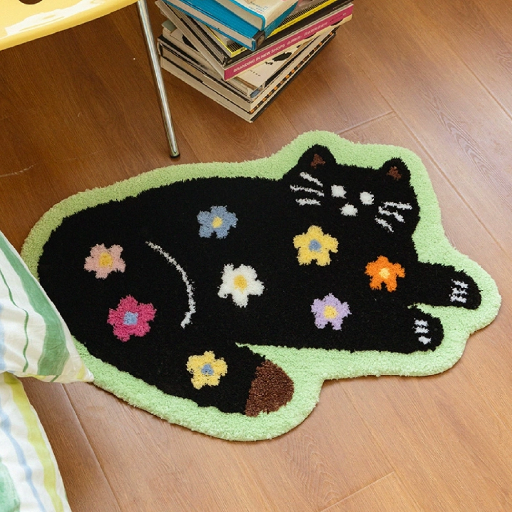 フラワーキャットラグ