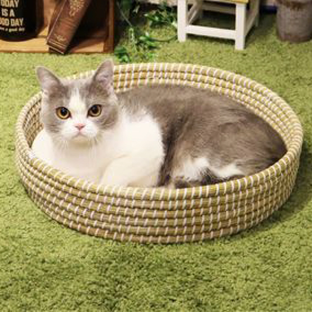 にゃんこの手編み丸おけ